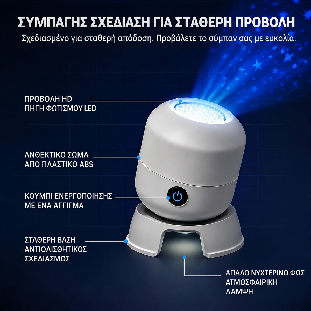 🛎️ Τελευταία ημέρα με έκπτωση 70%丨REBYIPO® Προβολέας νυχτερινού φωτισμού — Έξυπνος ολογραφικός προβολέας 5D με έναστρο ουρανό και ωκεανό 🌠