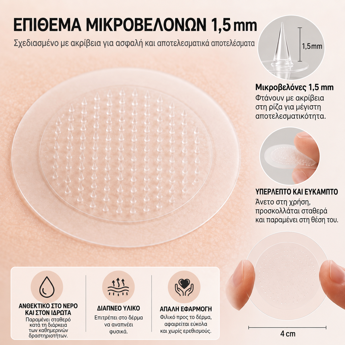 Επίθεμα μικροβελονών 1,5 mm